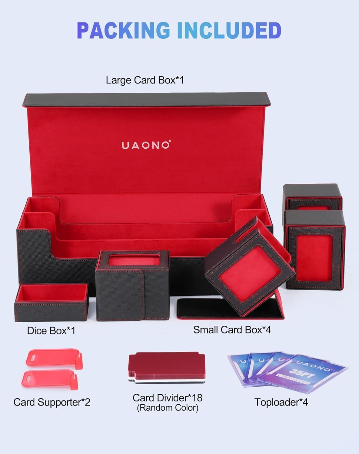 Portable 5 in 1 Card Deck Case with Magnetic Closure - For All Trading Cards