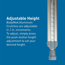 Load image into Gallery viewer, Silver Lightweight Crutches for Adults &amp; Children - Comfort &amp; Stability Included