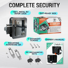 Load image into Gallery viewer, Water-Resistant Chrome RV Door Lock - Fast Installation with Lifetime Warranty