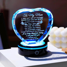 Load image into Gallery viewer, Touching Keepsake Gift for Mom - Heart-Shaped Crystal with Colorful LED Stand
