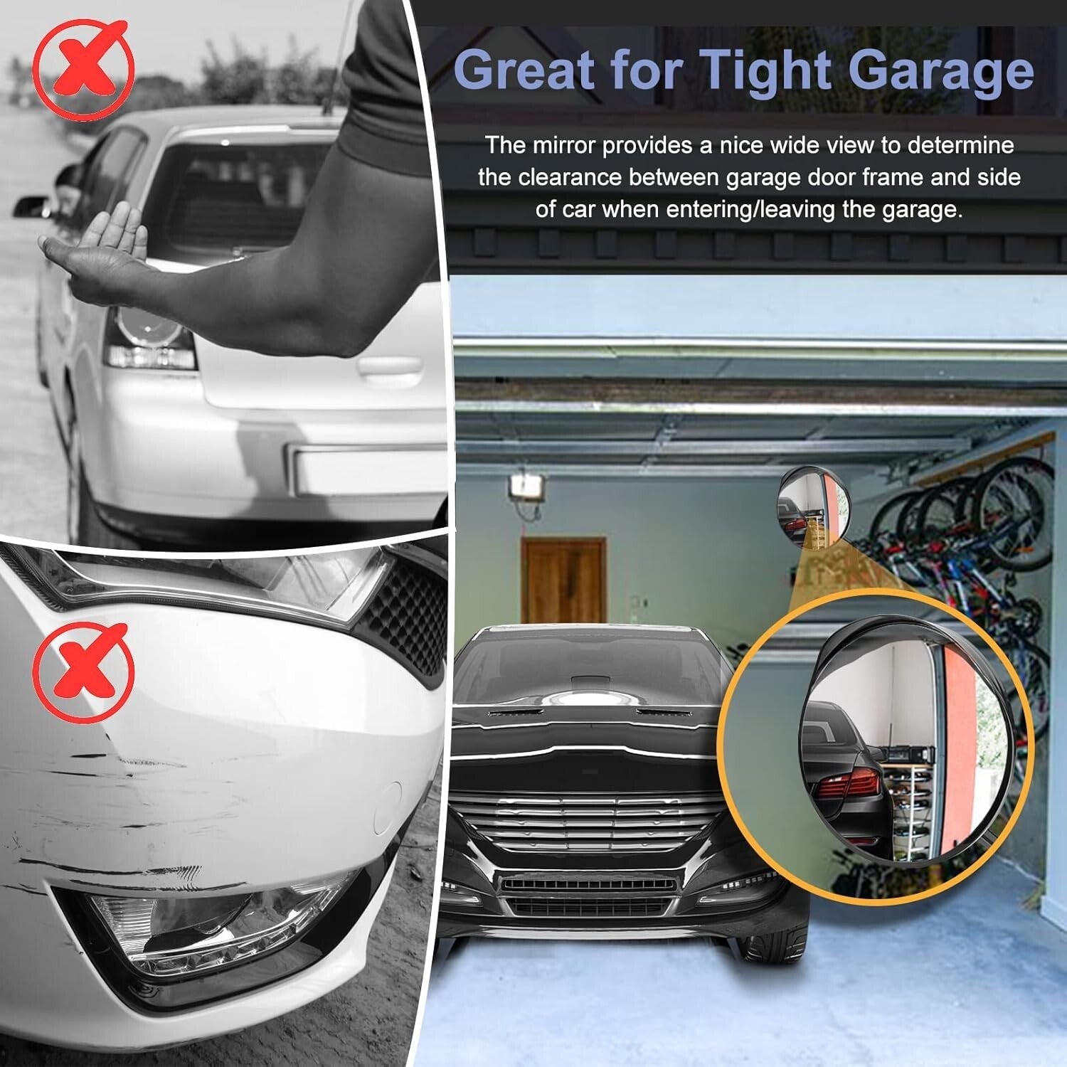 Acrylic 16'' Shatterproof Convex Mirror - Enhance Safety in Driveways & Parking