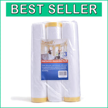 Load image into Gallery viewer, 3-Pack Pre-Taped Masking Film Rolls 9ft x 90ft for Ultimate Surface Protection