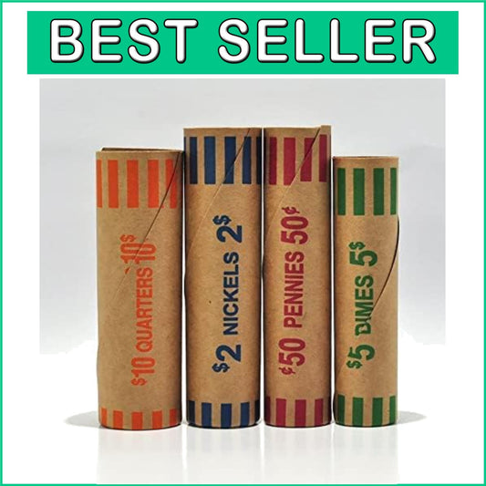 2800 Assorted Coin Rolls - Durable and Color-Coded Kraft Paper for Easy Sorting