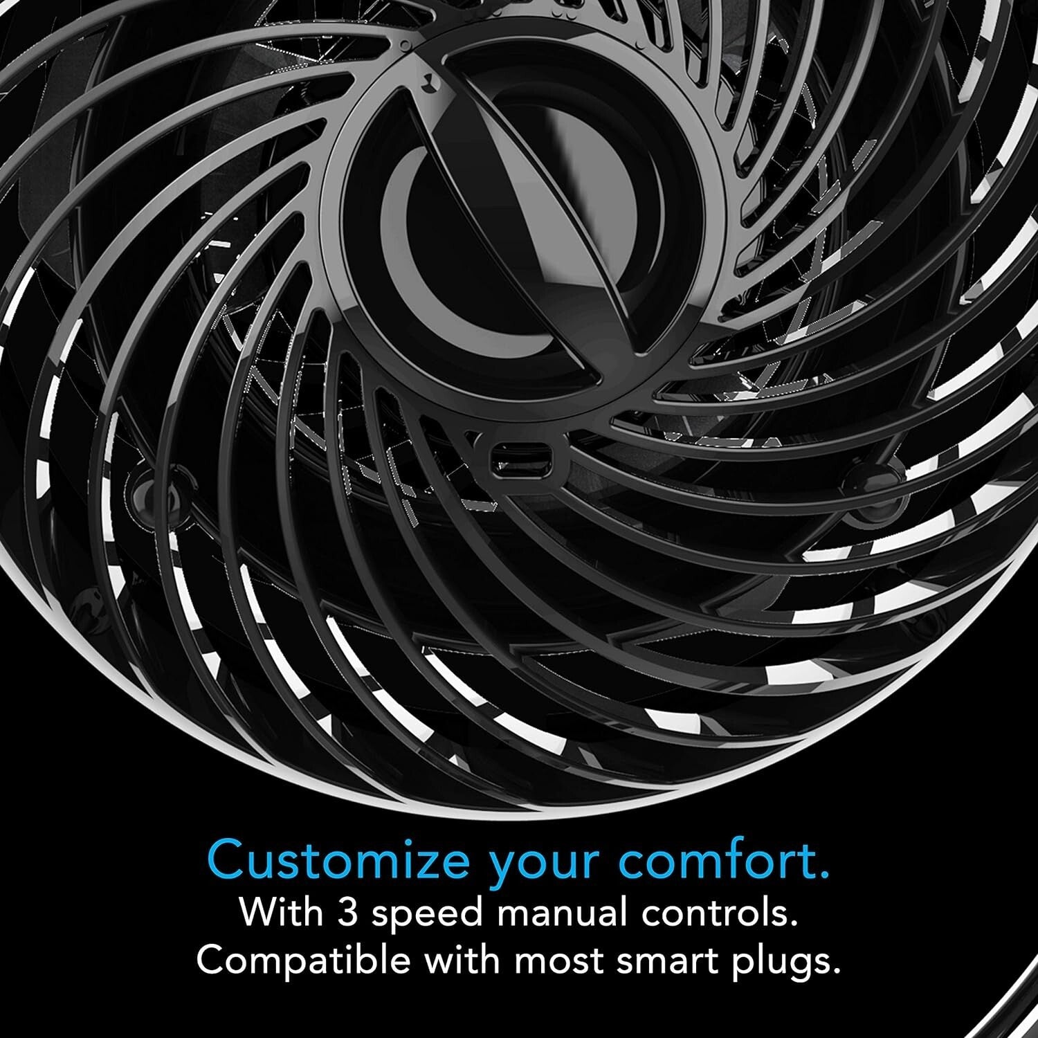 3-Speed Pivot3 Clip Fan - Lightweight Clip-On Air Circulator for Home Offices