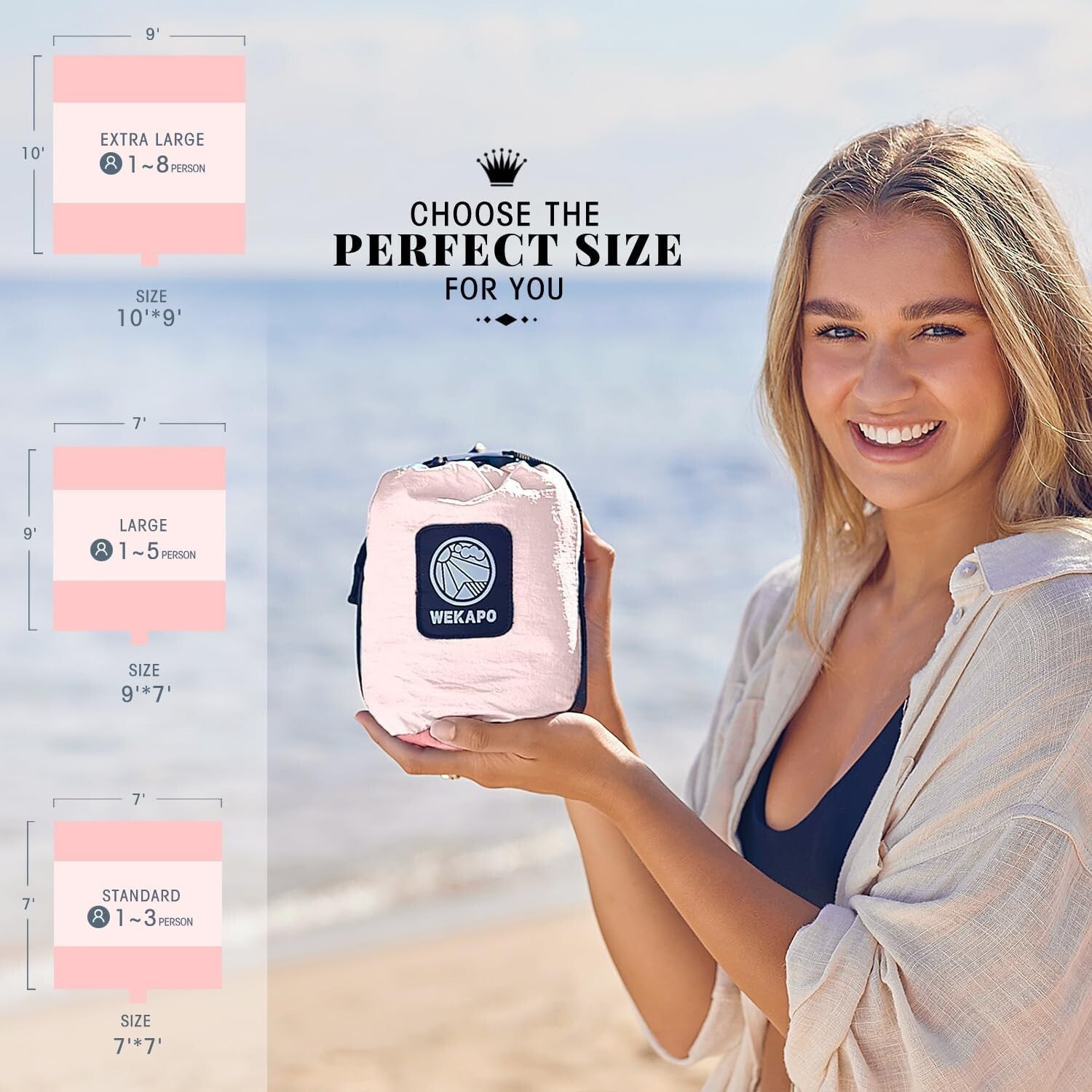 Extra Large Sandproof Beach Blanket - Lightweight, Water Resistant and Compact