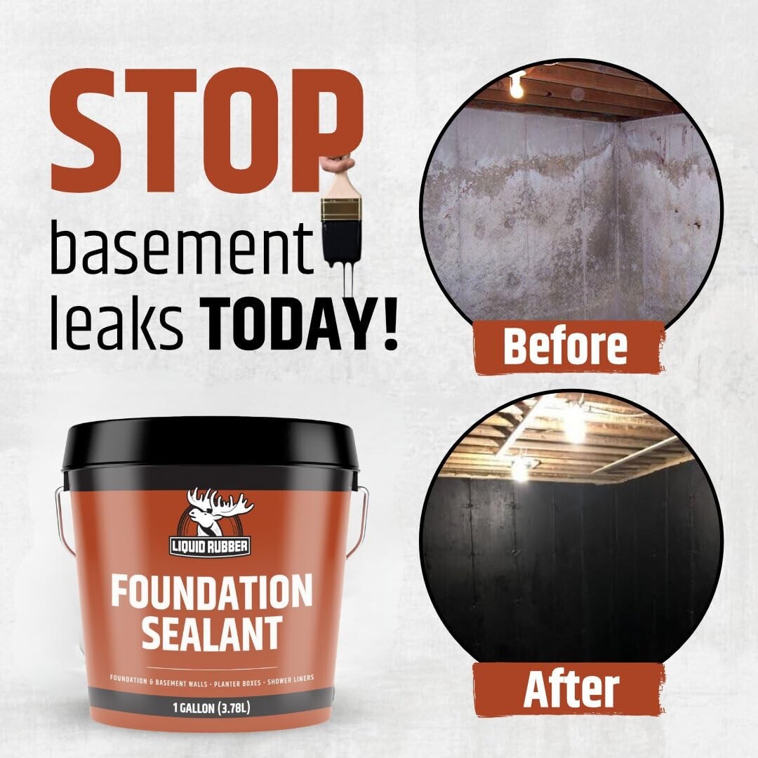 Basement Waterproofing Sealant - Flexible Crack Filler & Indoor/Outdoor Coating