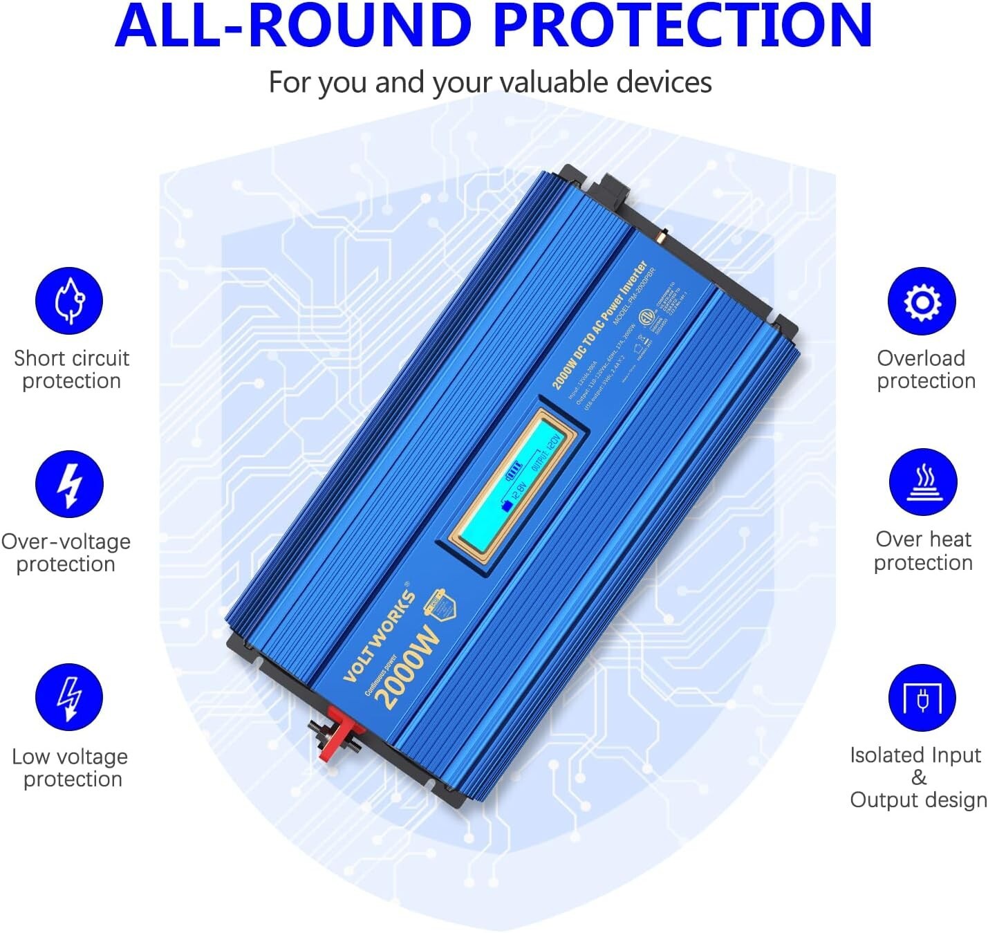 2000W Remote-Controlled Inverter with Dual USB Ports for Outdoor Adventures