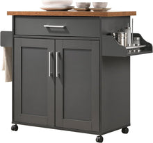 Load image into Gallery viewer, Traditional Kitchen Island on Wheels with Spice Rack &amp; Spacious Drawer - 46.65"