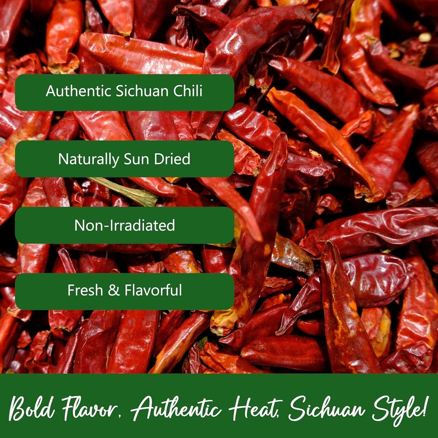 5Lb Authentic Whole Dried Sichuan Chili Peppers - Medium Heat for Spicy Dishes
