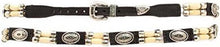 Load image into Gallery viewer, Unique Adjustable Western Hatband - Black Leather with Silver and Bone Beads