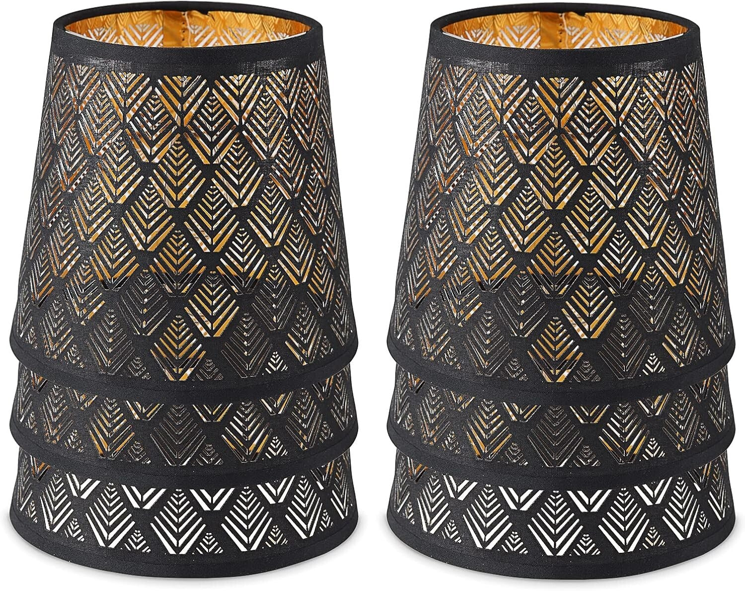 Flame Retardant Clip-On Lamp Shades Set - Laser Engraved Chandelier Design