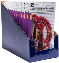 Load image into Gallery viewer, Precision Safety Compass and 6-Inch Protractor Combo - Assorted 12 Packs