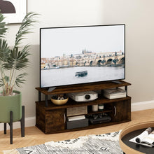 Load image into Gallery viewer, Durable Amber Pine Entertainment Center with Adjustable Shelf - Easy Assembly