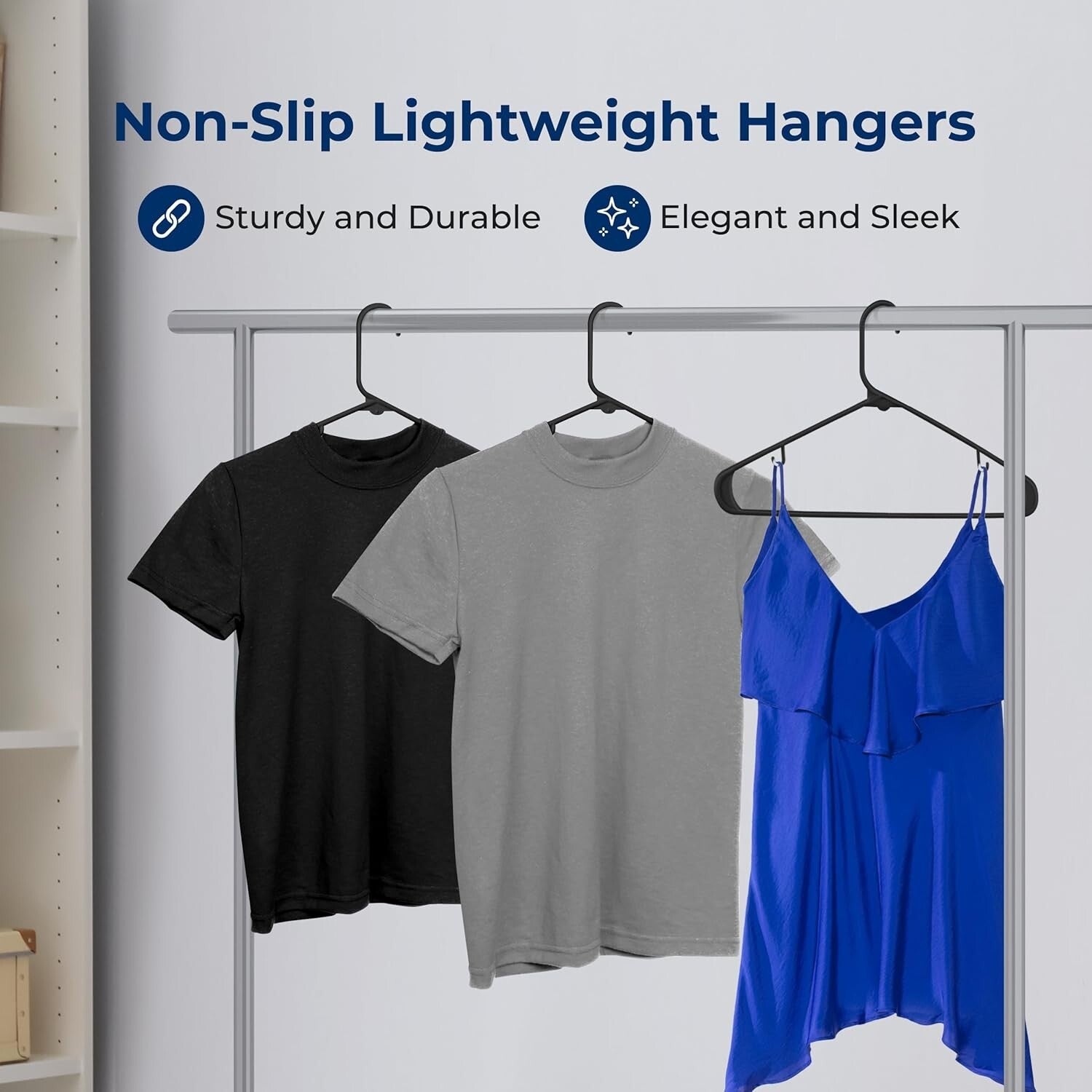 Durable Non-Slip Plastic Hangers - Set of 200 for Efficient Closet Organization