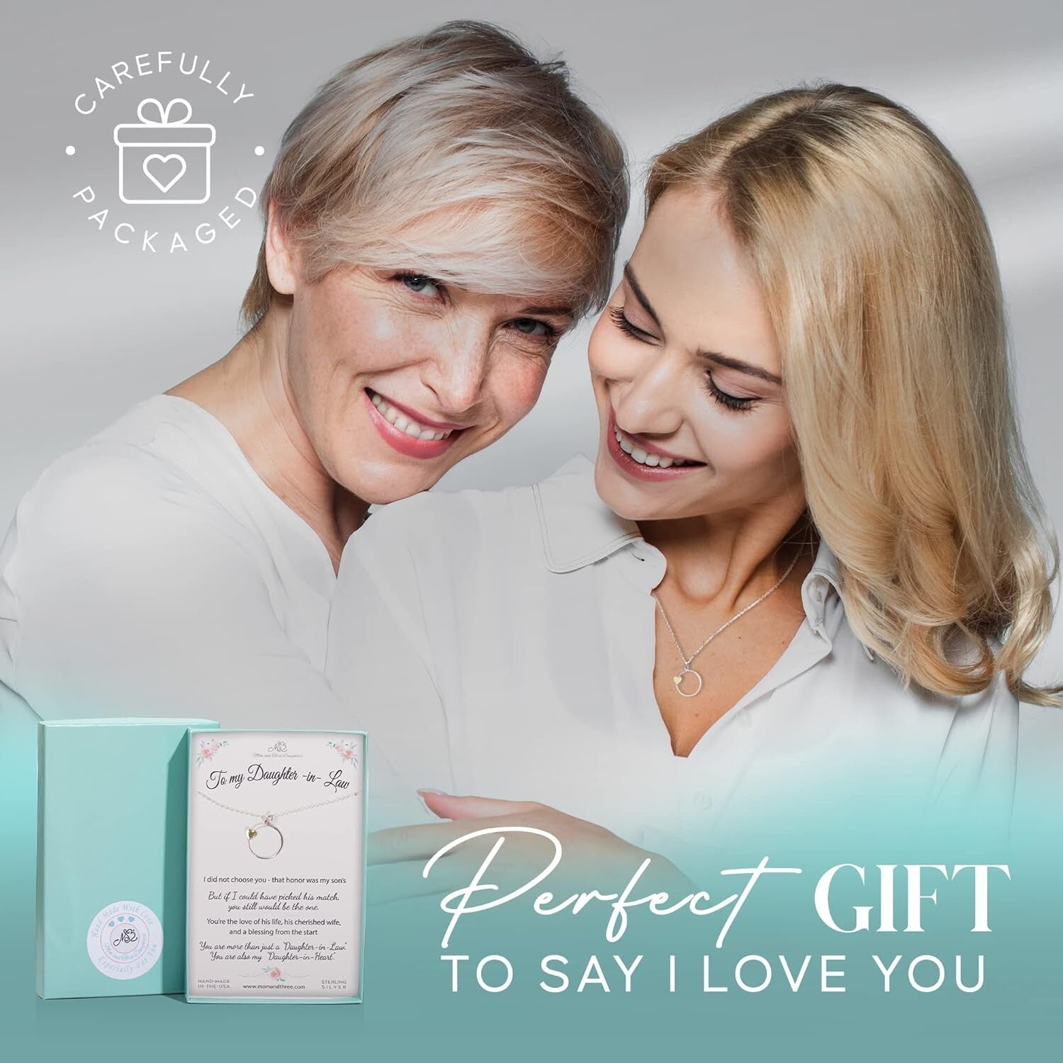 Handmade Silver Circle Charm Necklace with Bronze Heart – Perfect Gift for Da...