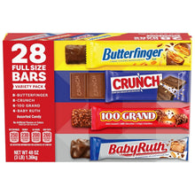 Load image into Gallery viewer, Classic Assorted Chocolate Candy Bars in Bulk - CRUNCH, Baby Ruth &amp; 100 Grand