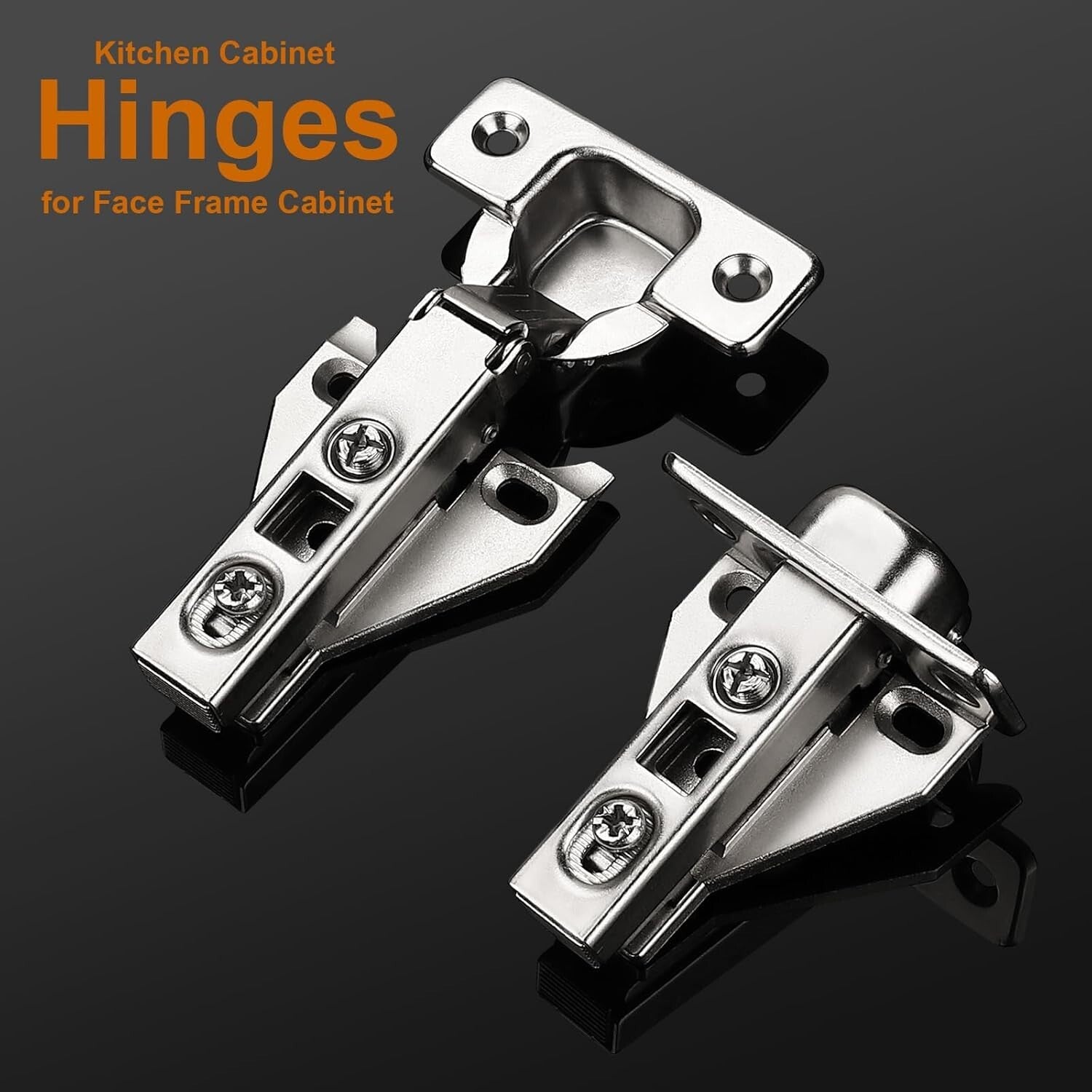 Durable Iron Concealed Hinges - 20 Pairs Satin Nickel Kitchen Cabinet Hardware