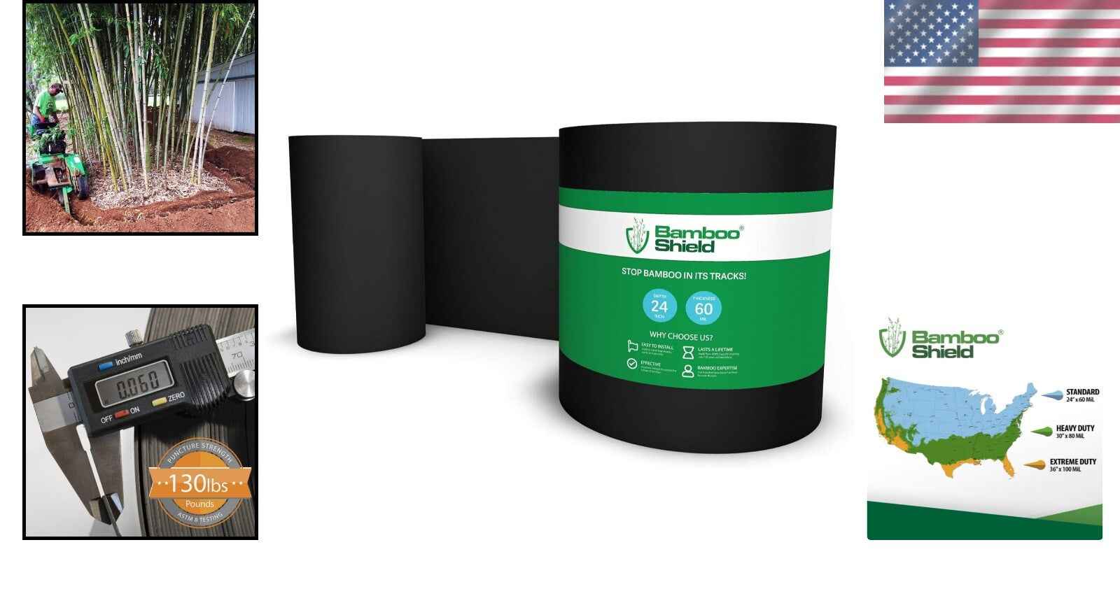 25ft x 24in x 60mil High-Density Bamboo Root Barrier for Effective Containment