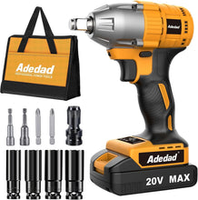 Load image into Gallery viewer, Cordless Impact Wrench 1/2'' 20V Battery Powered - 325N.m Torque with LED Light