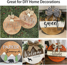 Load image into Gallery viewer, DIY Craft Kit: 12 18-Inch Wood Circles with Bows &amp; Twine for Holiday Projects