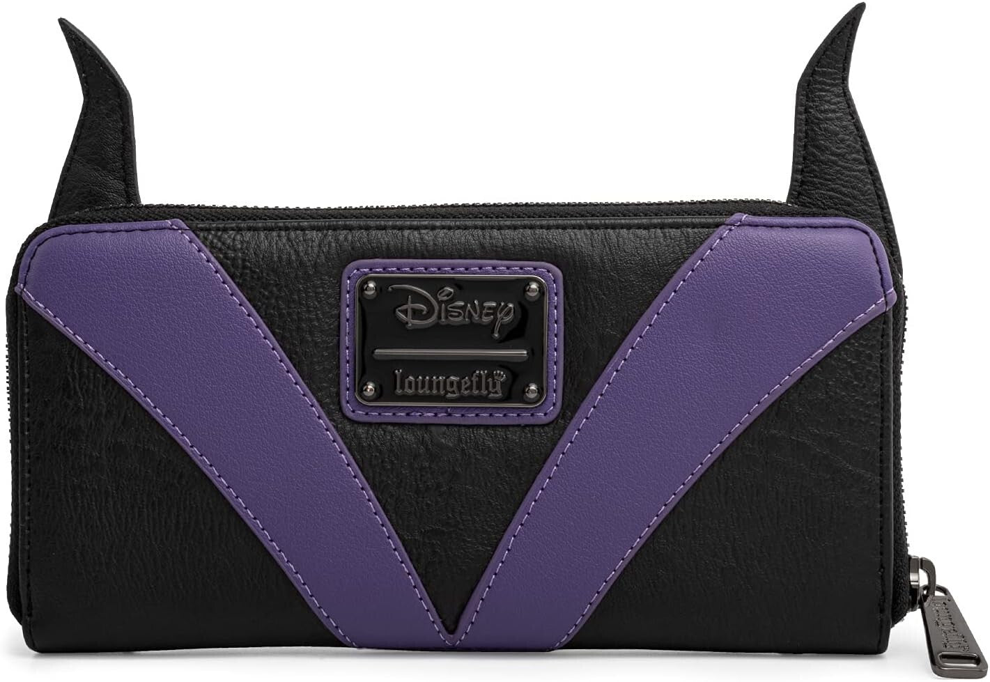 Sleeping Beauty Maleficent Face Wallet - 8 Card Slots & Zippered Coin Pocket