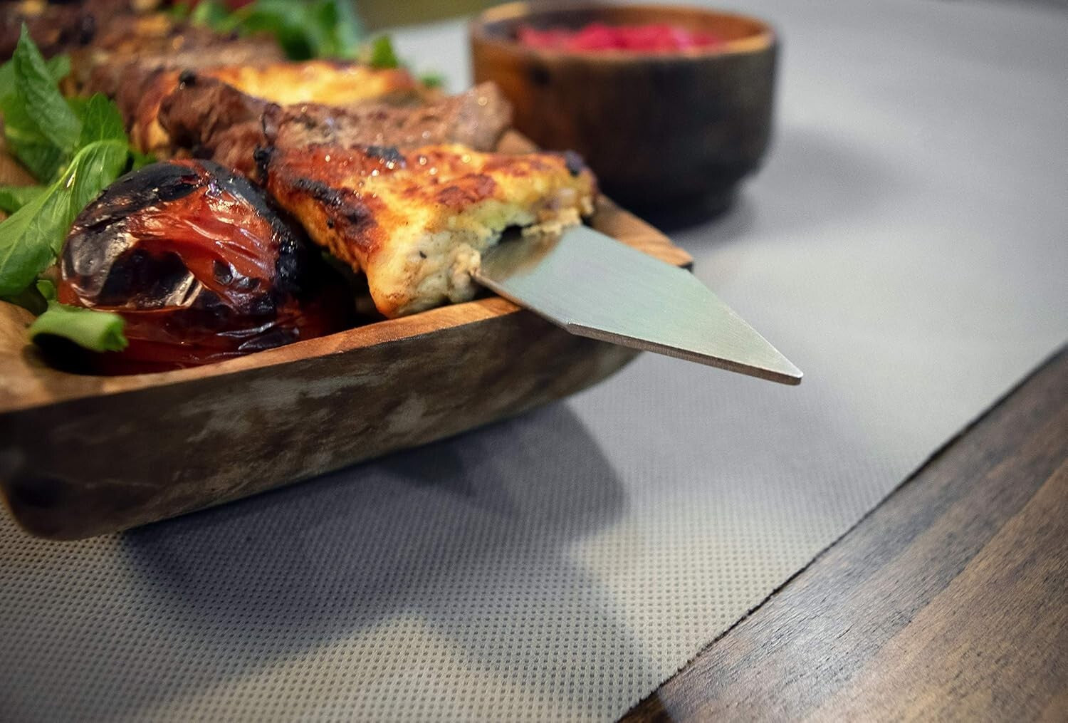 8 Elegant Flat Skewers - 23.5" Long, No-Wood Handles - Perfect for Koobideh