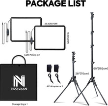 Load image into Gallery viewer, 2900-7000K Adjustable Studio Lighting Kit with 61" Tripods - Perfect for Vlogs
