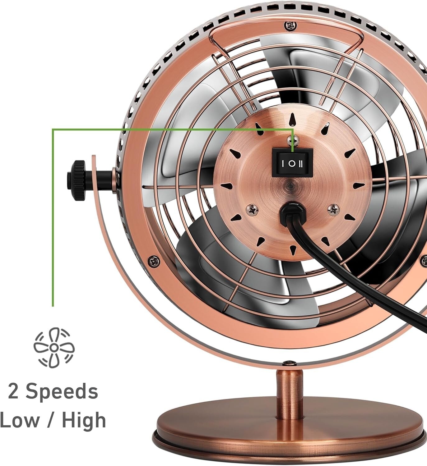 Elegant 6-Inch Desk Fan with Brushed Copper Finish - Home & Office Essential