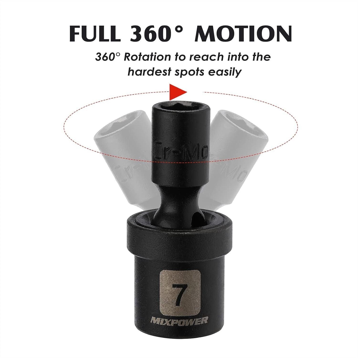 CR-MO Chrome Molybdenum 12-PC 1/4" Drive Impact Socket Set with Wobble Feature