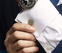 Load image into Gallery viewer, Gold-Plated Men's Cufflinks with 6 Shirt Studs - Ideal for Grooms &amp; Fathers