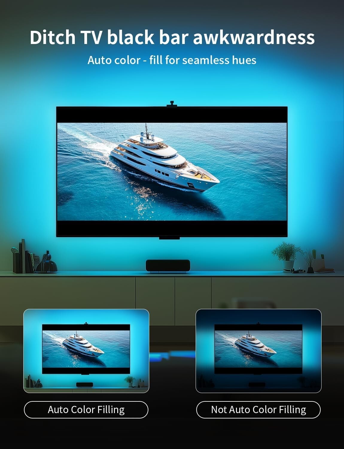 75-85” Smart TV LED Backlight with Camera - Immersive Color Sync & Voice Control