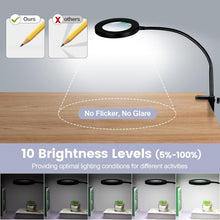 Load image into Gallery viewer, Adjustable 10X Magnifying Glass with Stepless Dimming LED for Seamless Crafting