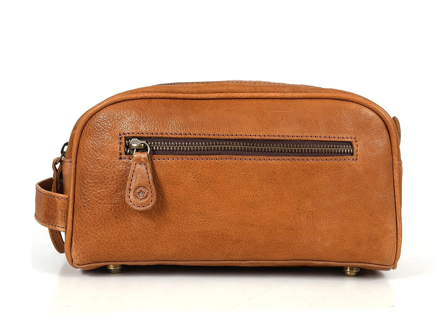 Elegant 10" Leather Dopp Kit with Waterproof Lining - Travel Essentials Unisex