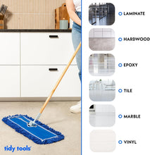Load image into Gallery viewer, Washable 36" Blue Floor Sweeper with Cotton Blended Mop Head - Commercial Grade