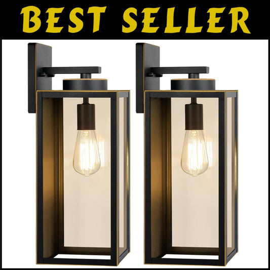 Modern Bronze Exterior Wall Light Fixtures - 15.25 Inch Waterproof LED Sconces