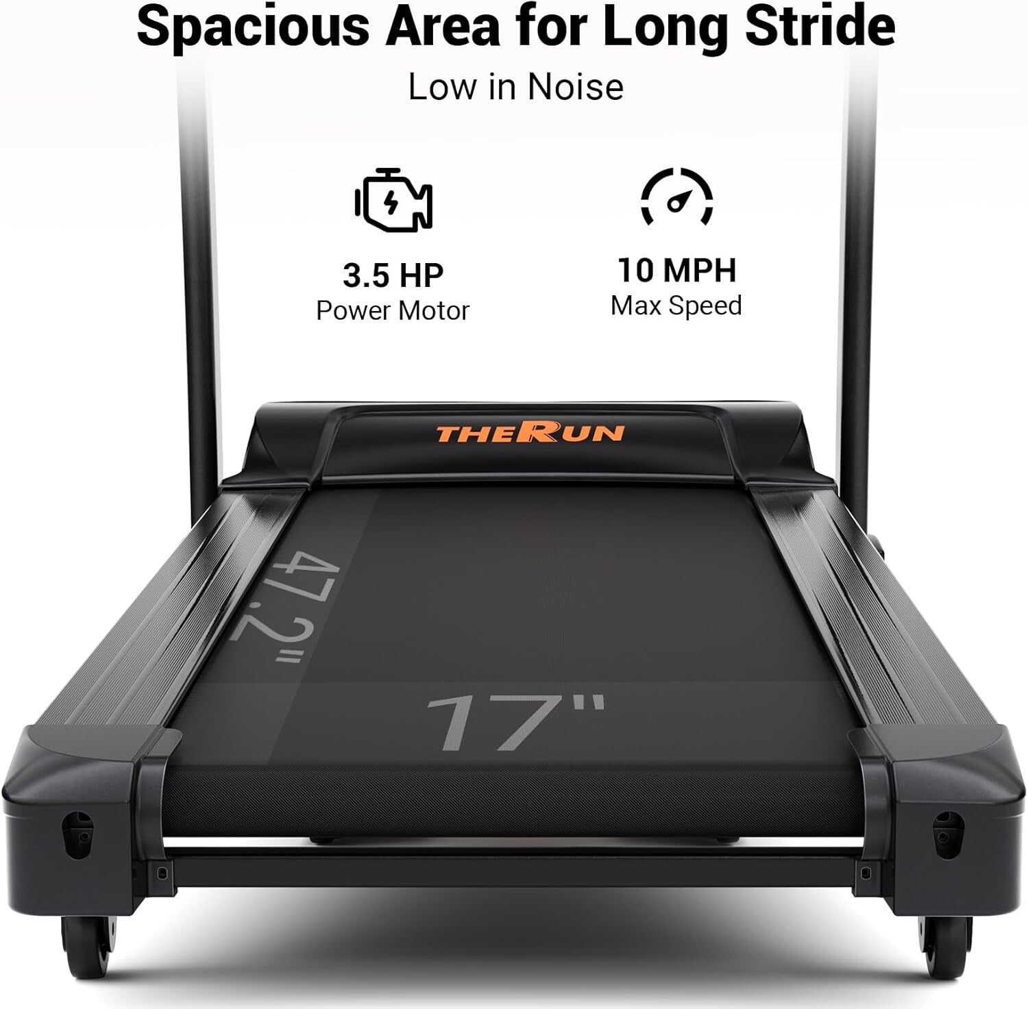 Large Running Area Incline Treadmill with Shock Absorption & Quiet Operation