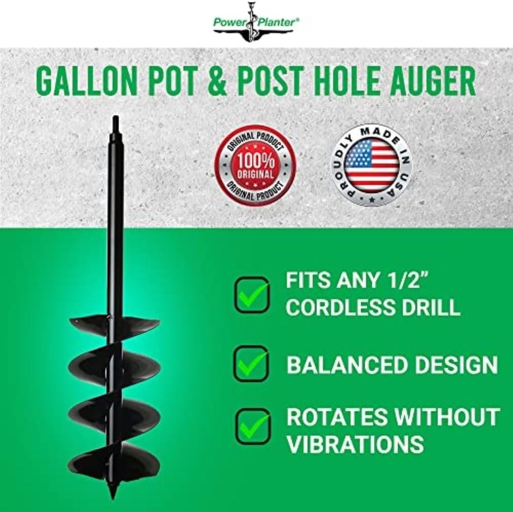 7" x 28" Heavy-Duty Auger Drill Bit — Ideal for Planting Potted Plants & Posts