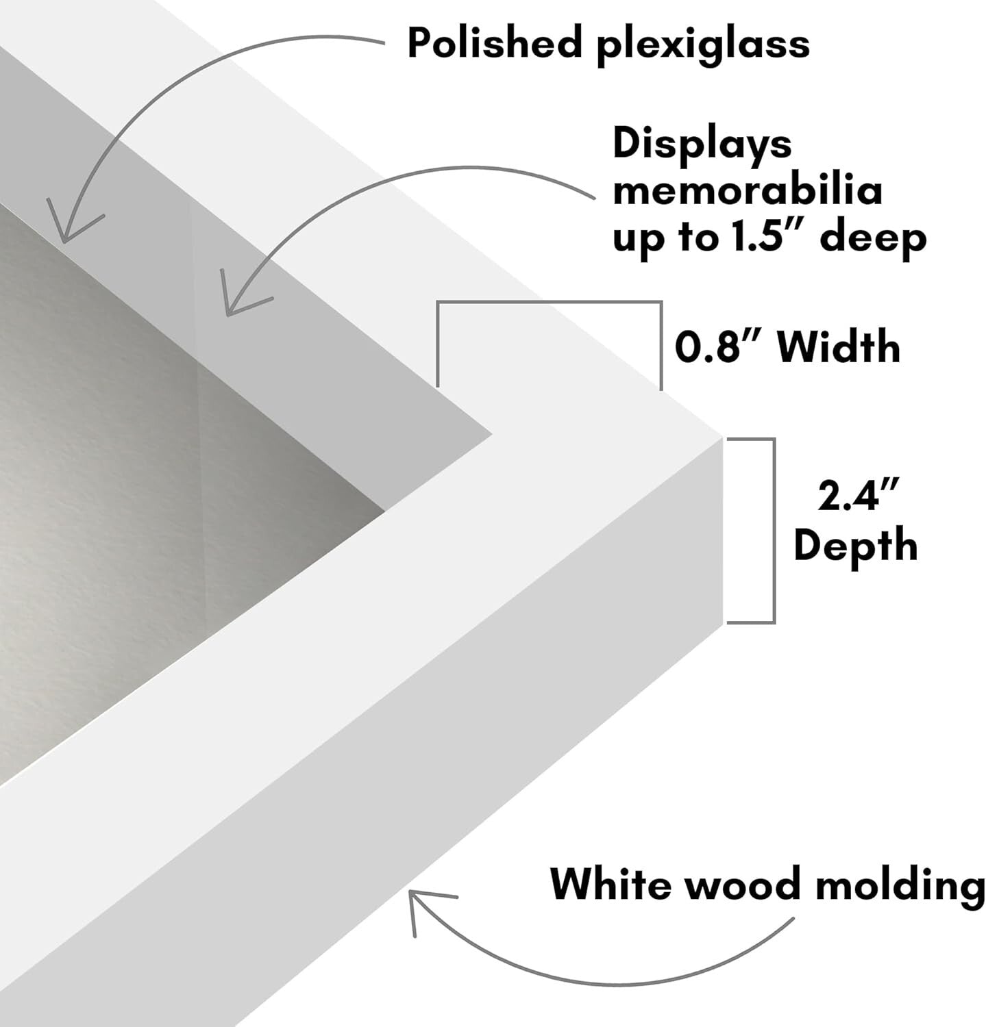 Elegant 16x20 Shadow Box Frame - Tabletop & Wall Display, White Felt Back