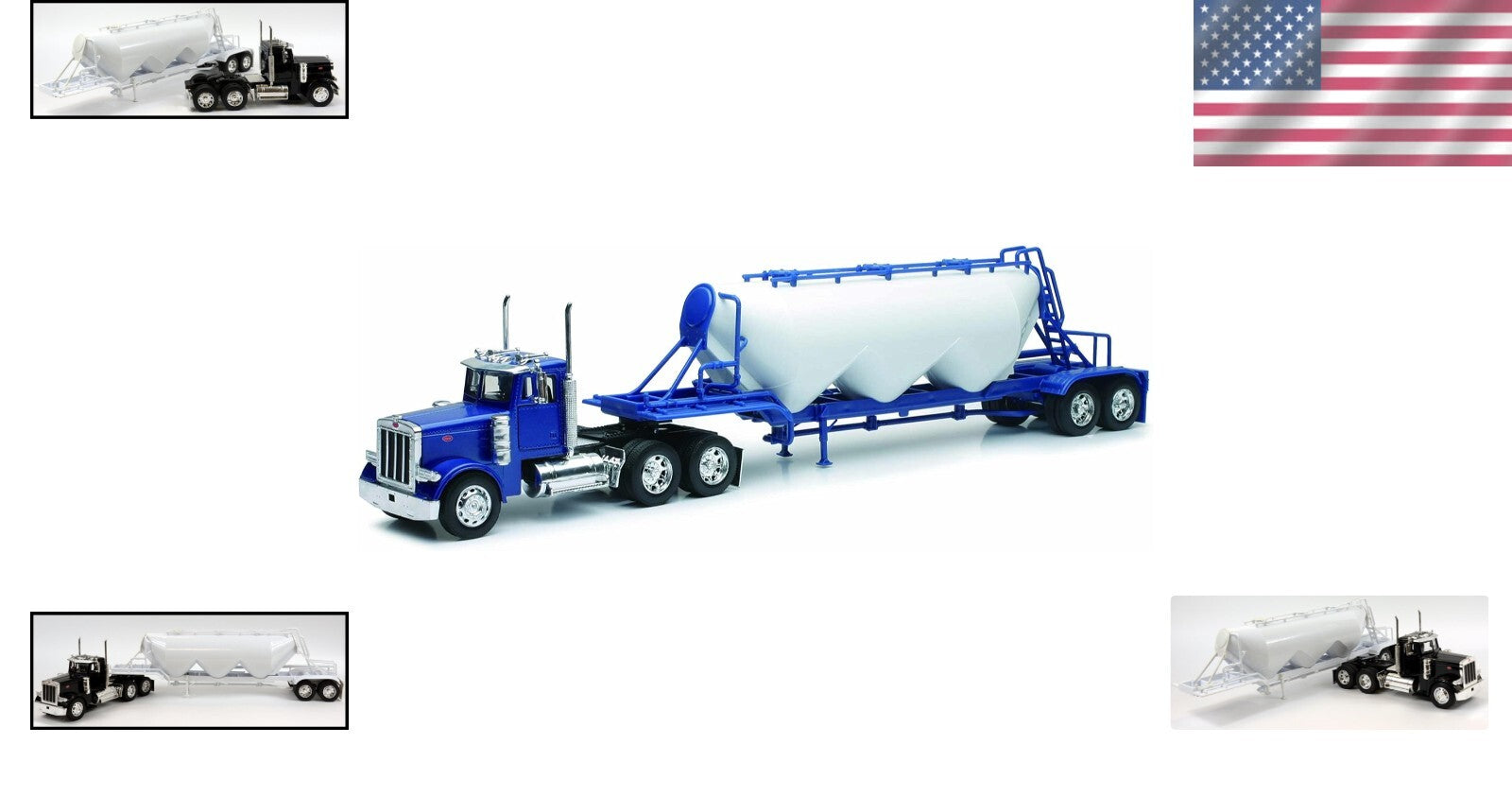 Die-Cast 1:32 Scale Peterbilt 379 Long Hauler with Realistic Trailer - Toy Truck