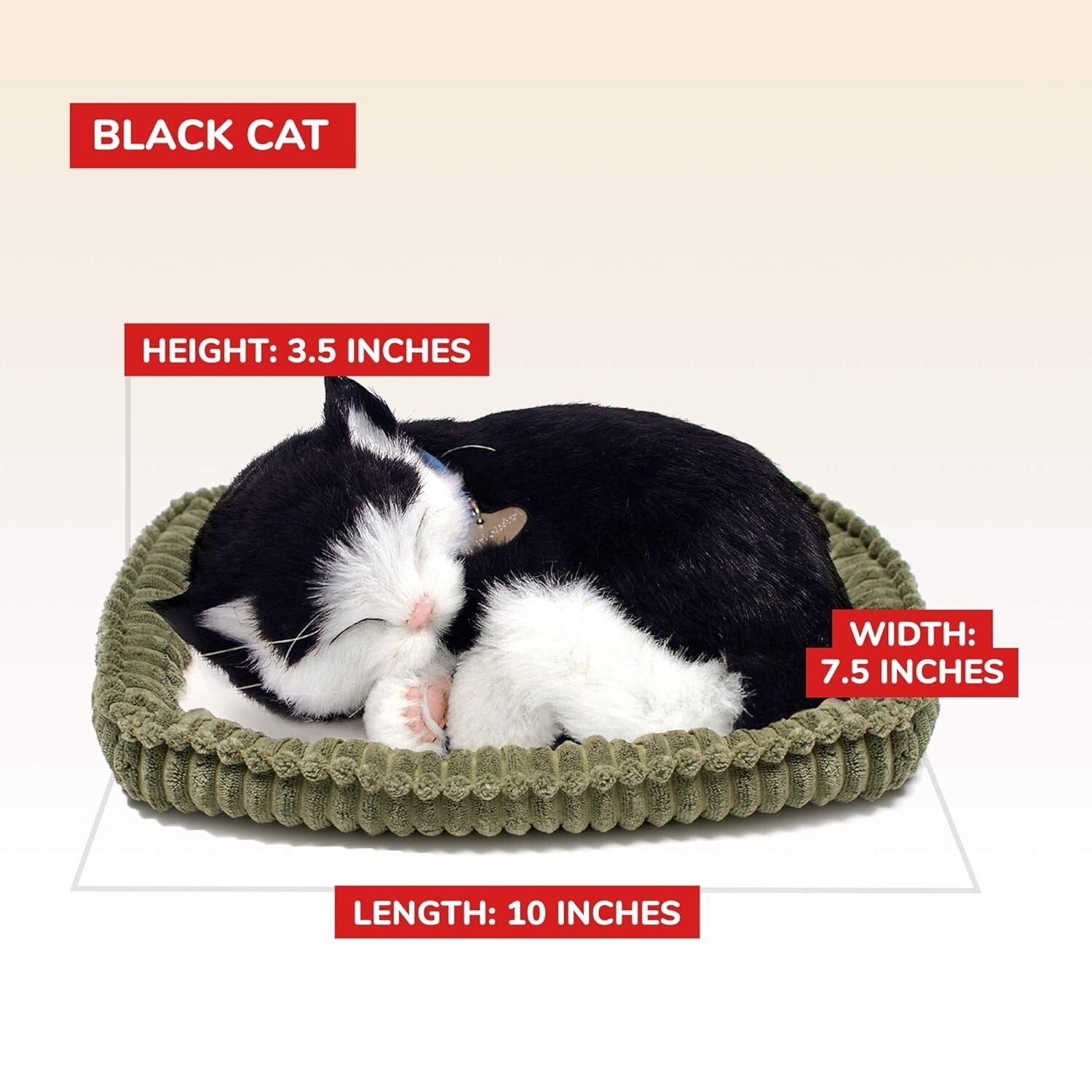 Lightweight Black and White Kitten Toy - Safe Handcrafted Companion for All