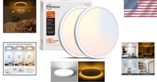 Load image into Gallery viewer, Versatile 2-Pack 12" LED Ceiling Lights with 3 Color Temperatures and Night Mode