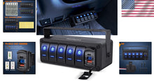Load image into Gallery viewer, Premium Aluminum 5 Gang Switch Box for Cars &amp; Boats - Waterproof USB Charger