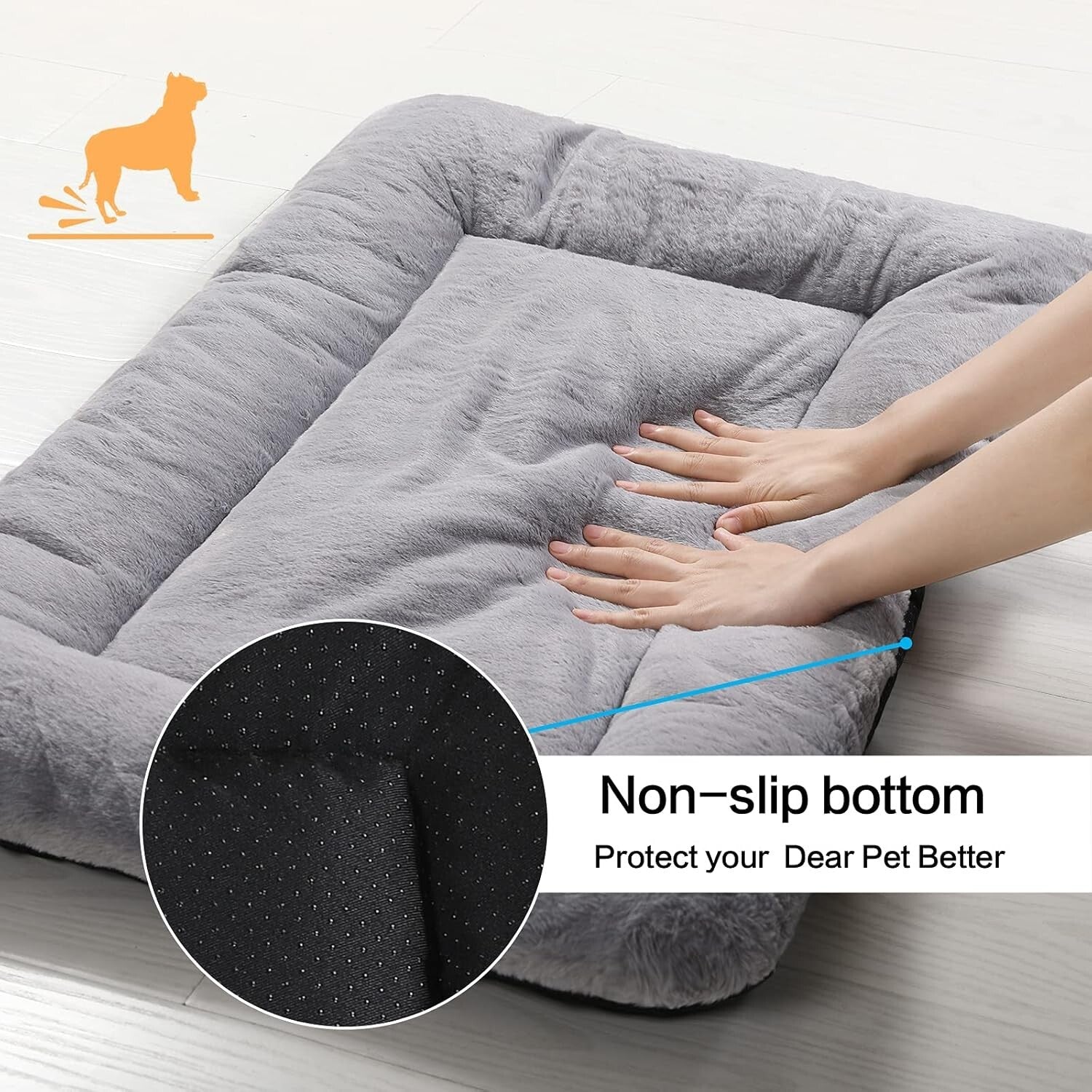 Ultra Soft 48" Extra Large Dog Bed Crate Pad - Washable & Anti-Slip Design