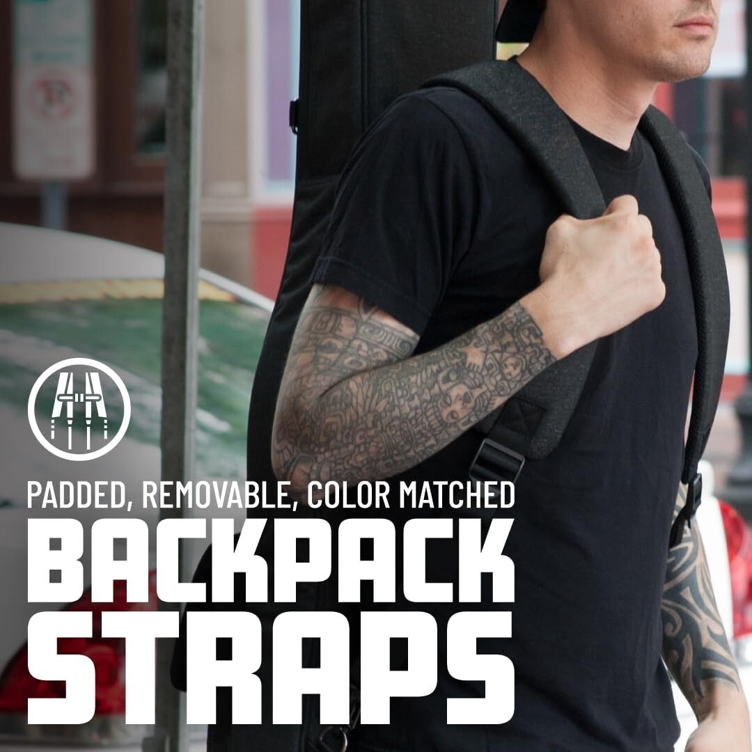 Transit Series Charcoal Guitar Bag - Lightweight with Easy Carry Backpack Straps