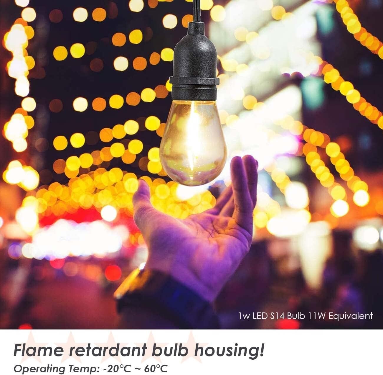 Energy-Efficient 48-Pack Edison LED Bulbs: Shatter-Resistant Outdoor Lighting