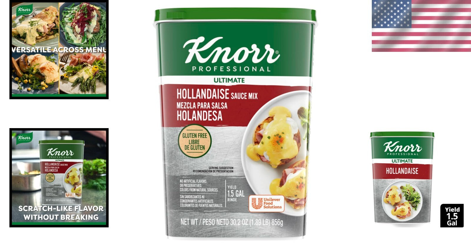 Ultimate Gluten-Free Hollandaise Sauce Mix - Gourmet Quality, 30.2 oz Pack of 4