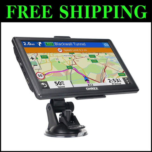 Professional 7-Inch GPS Tracker with Voice Command & Free Lifetime Map Updates