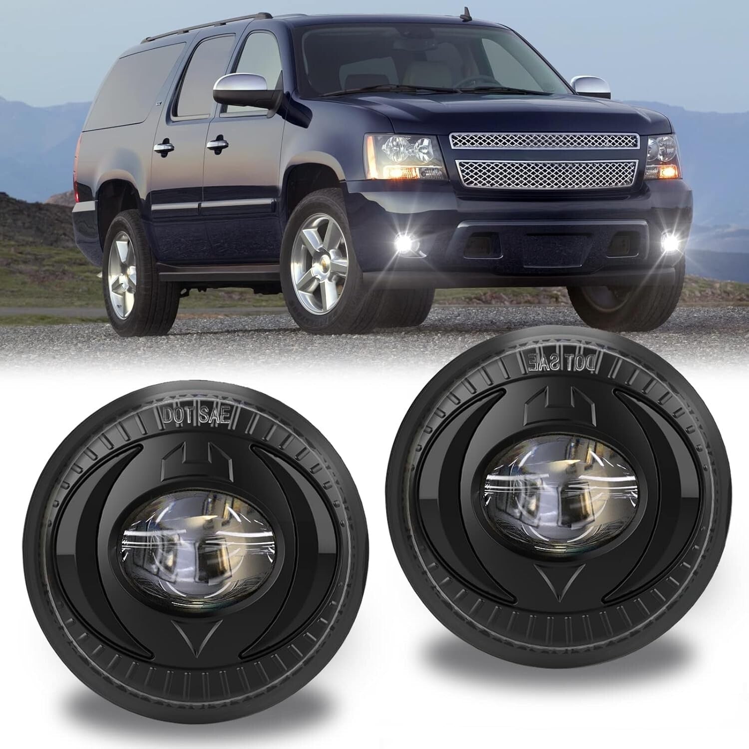 Durable Waterproof LED Fog Lights Set for Various Chevy & GMC Vehicles - 1 PCS