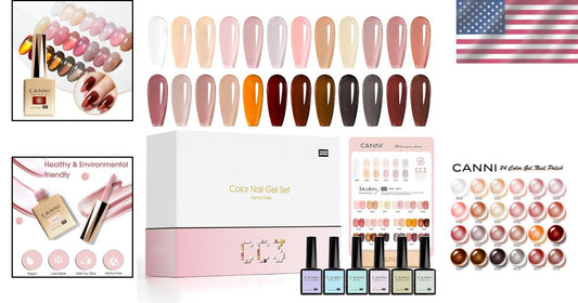 30Pcs 9ML Long-Lasting Gel Nail Polish Set in Transparent Nude, Pink & Red
