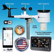 Load image into Gallery viewer, Smart Home-Ready Weather Station - WiFi, Rain Gauge, and Temperature Monitor